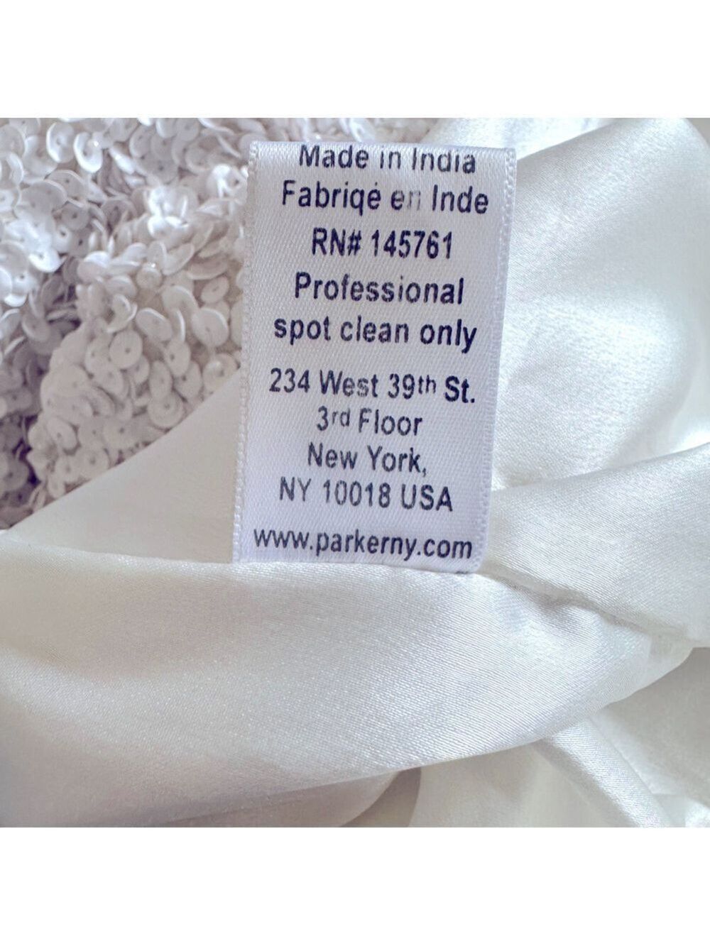 Parker Serena White Sequin Mini Dress Size 4 - Picture 11 of 11